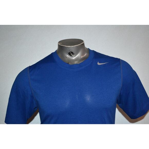 29166 Nike Gym Shirt Workout Blue Polyester Size Small Dri-Fit Mens - Picture 5 of 6